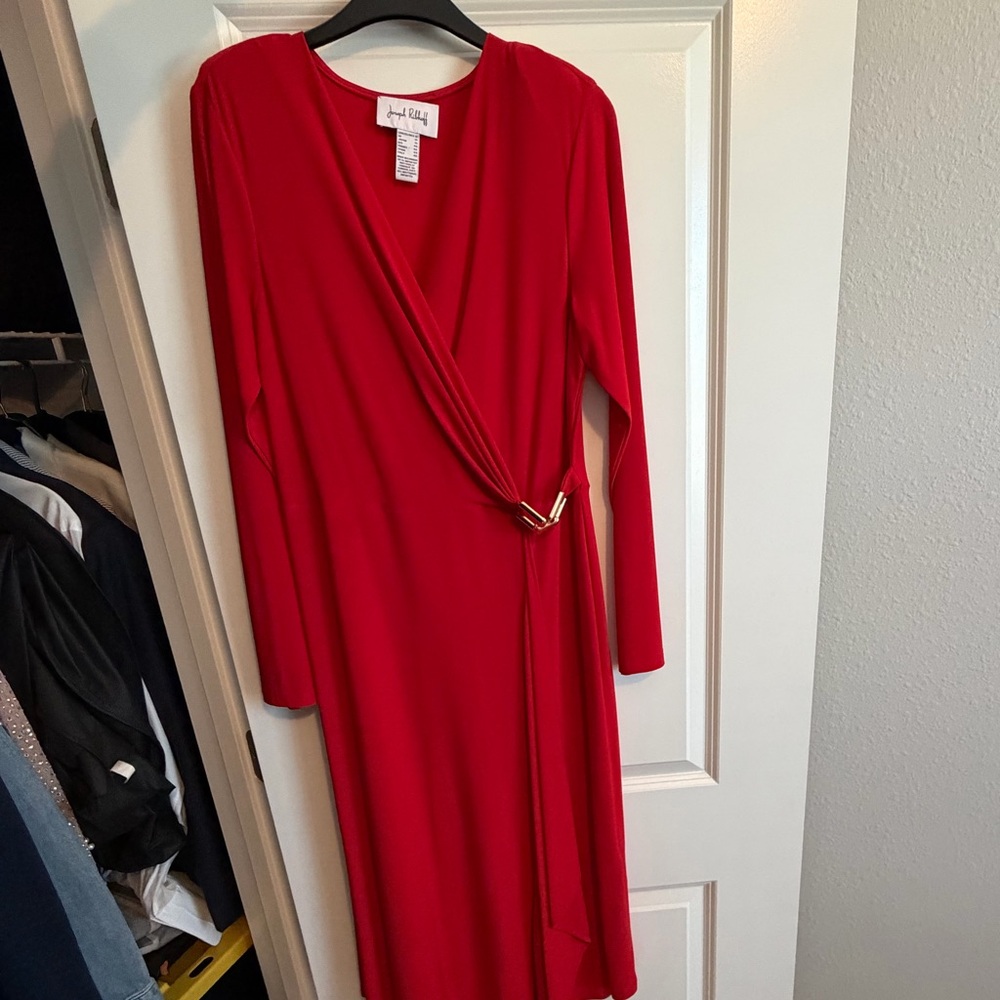 Joseph Ribkoff Vibrant Red Long Sleeve Dress